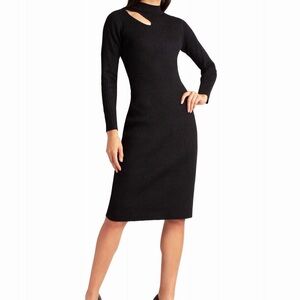Nicole Miller black glittery cut out knit vanessa dress